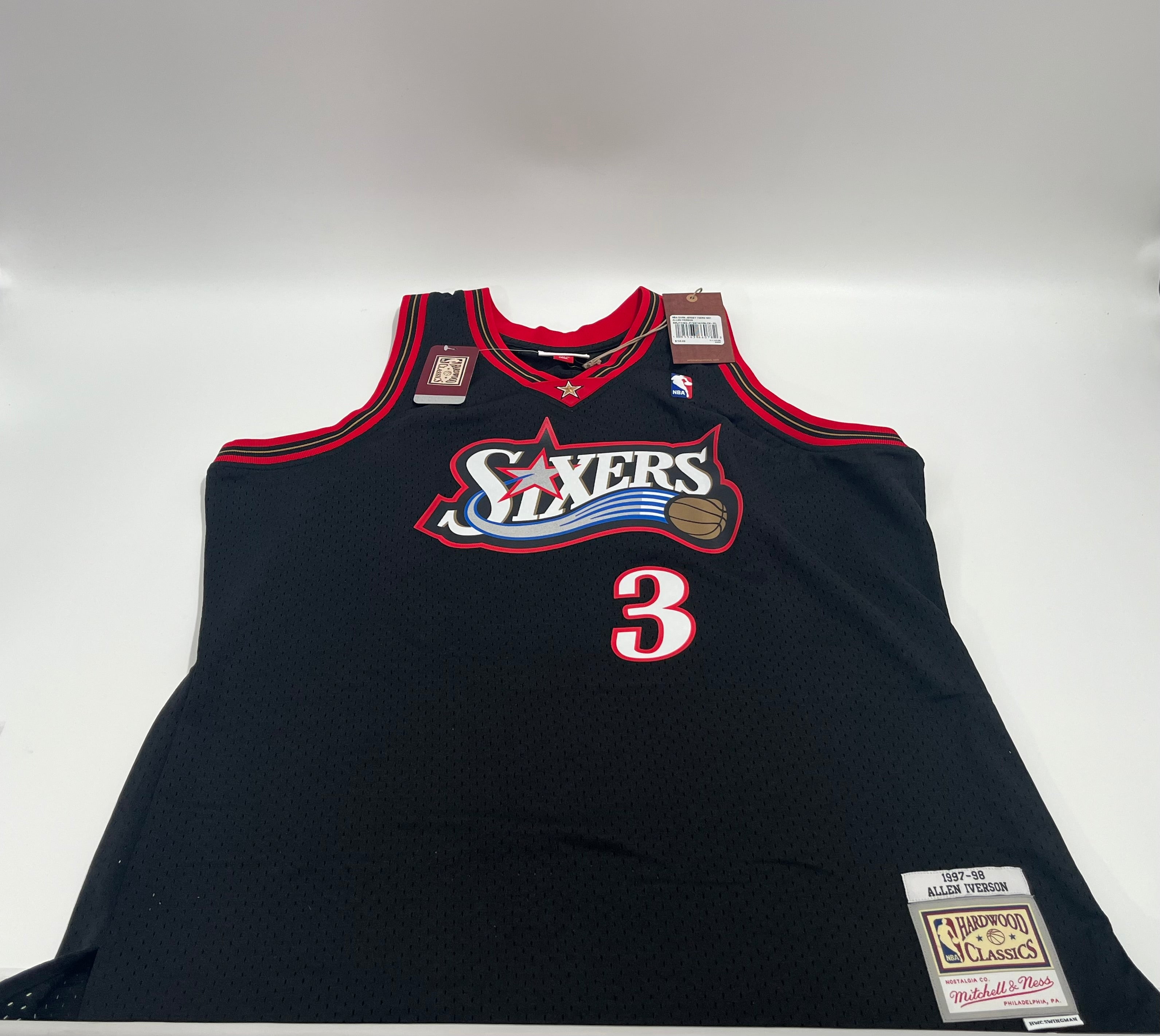 Allen Iverson Signed 76ers 97-98 M&N HWC Swingman Jersey JSA (BL)