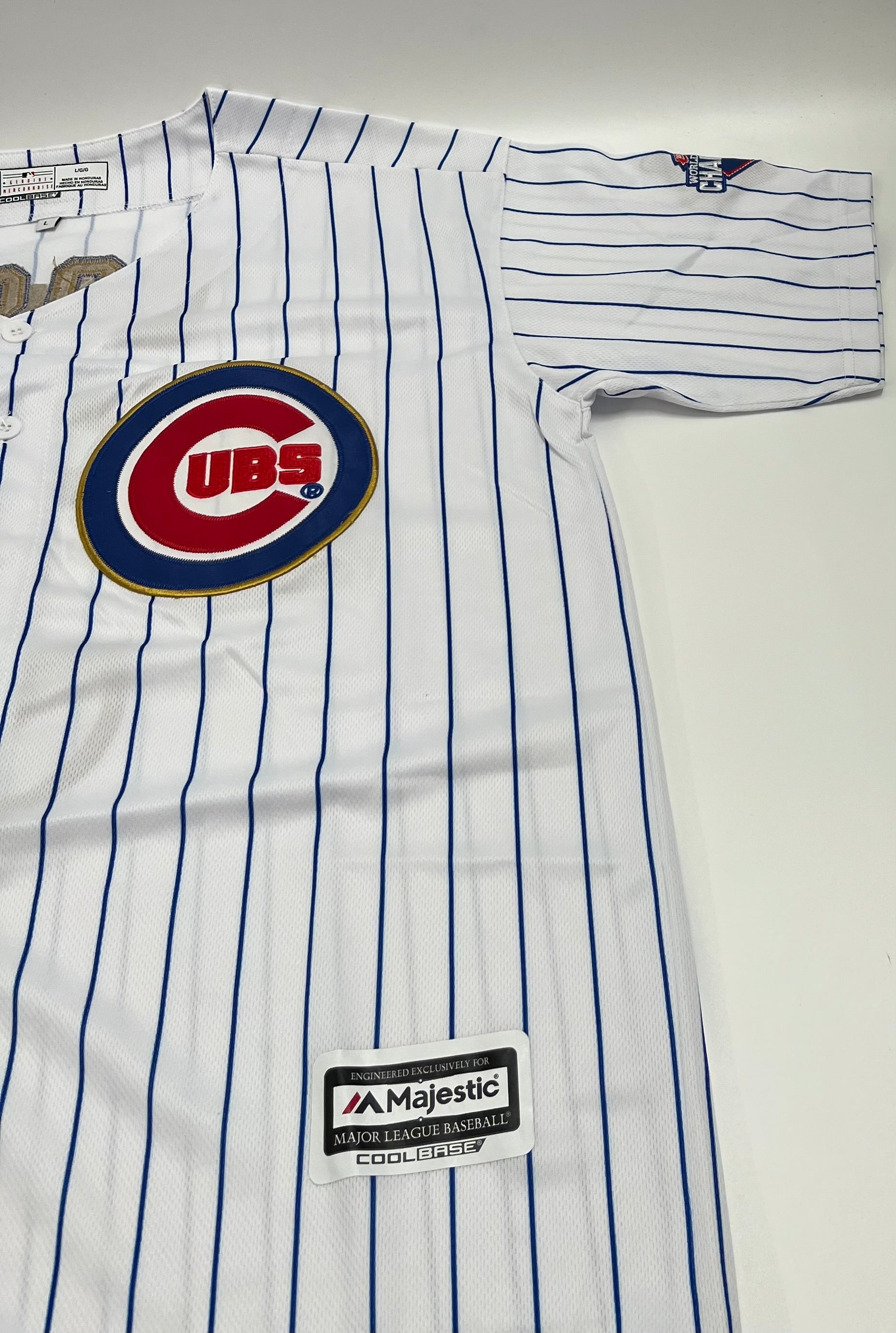 David Ross Signed Cubs Majestic Jersey W/ 2016 World Series Patch (Beckett)