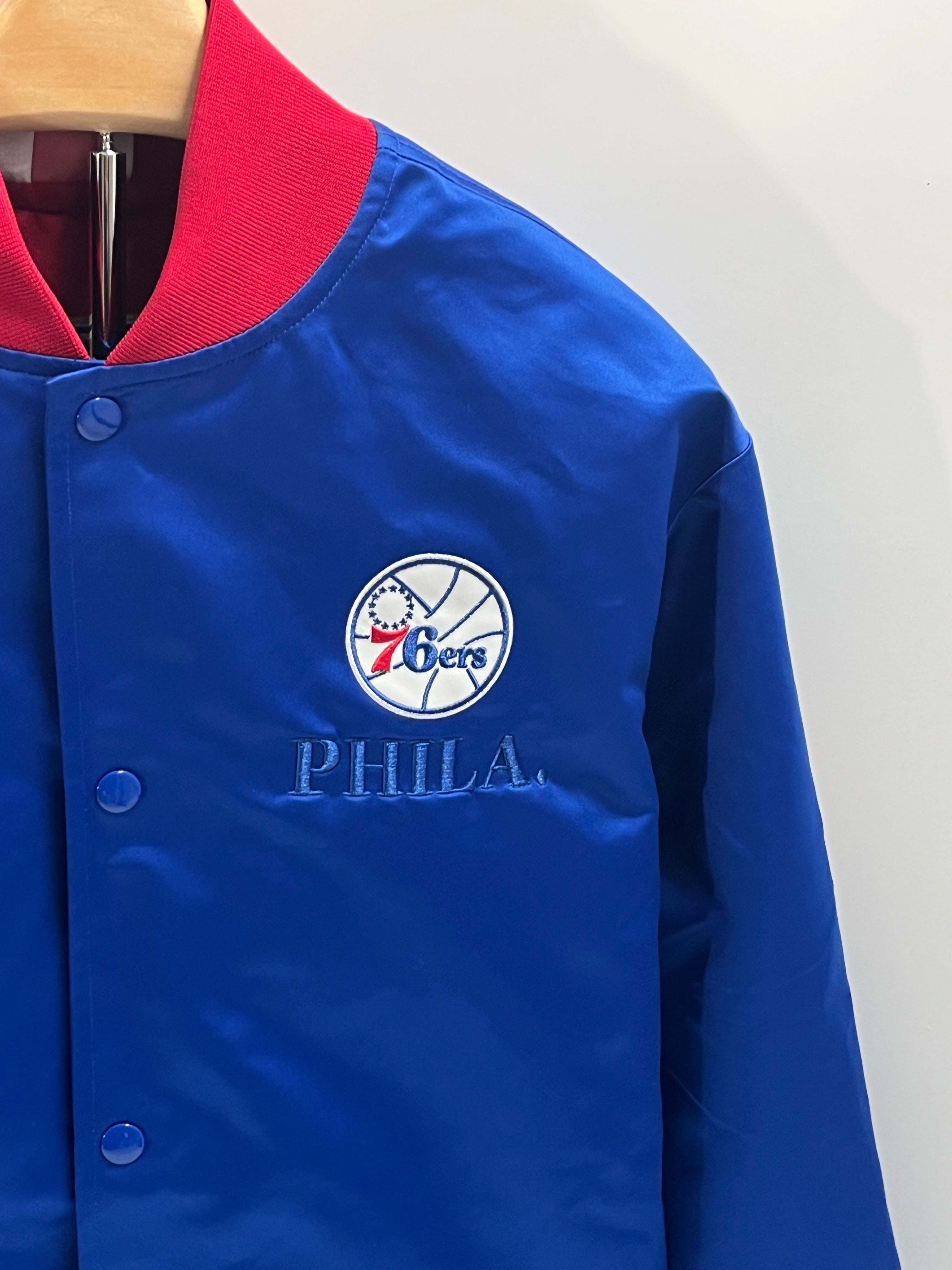 NBA TEAM og.3.0 Lightweight Satin Jacket Vintage 76ers Logo