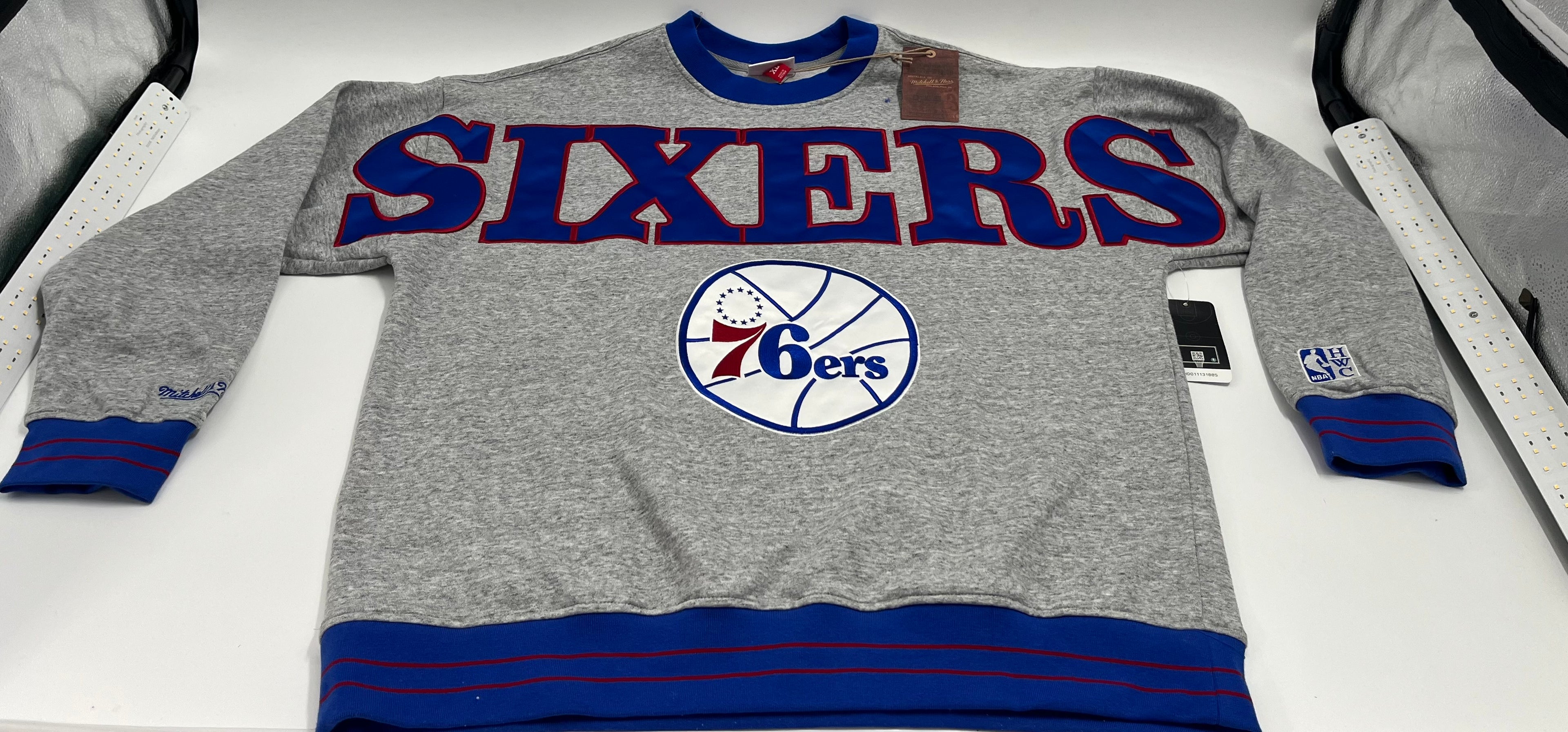 NBA Full Field Satin Fleece Crew Logo 76ers
