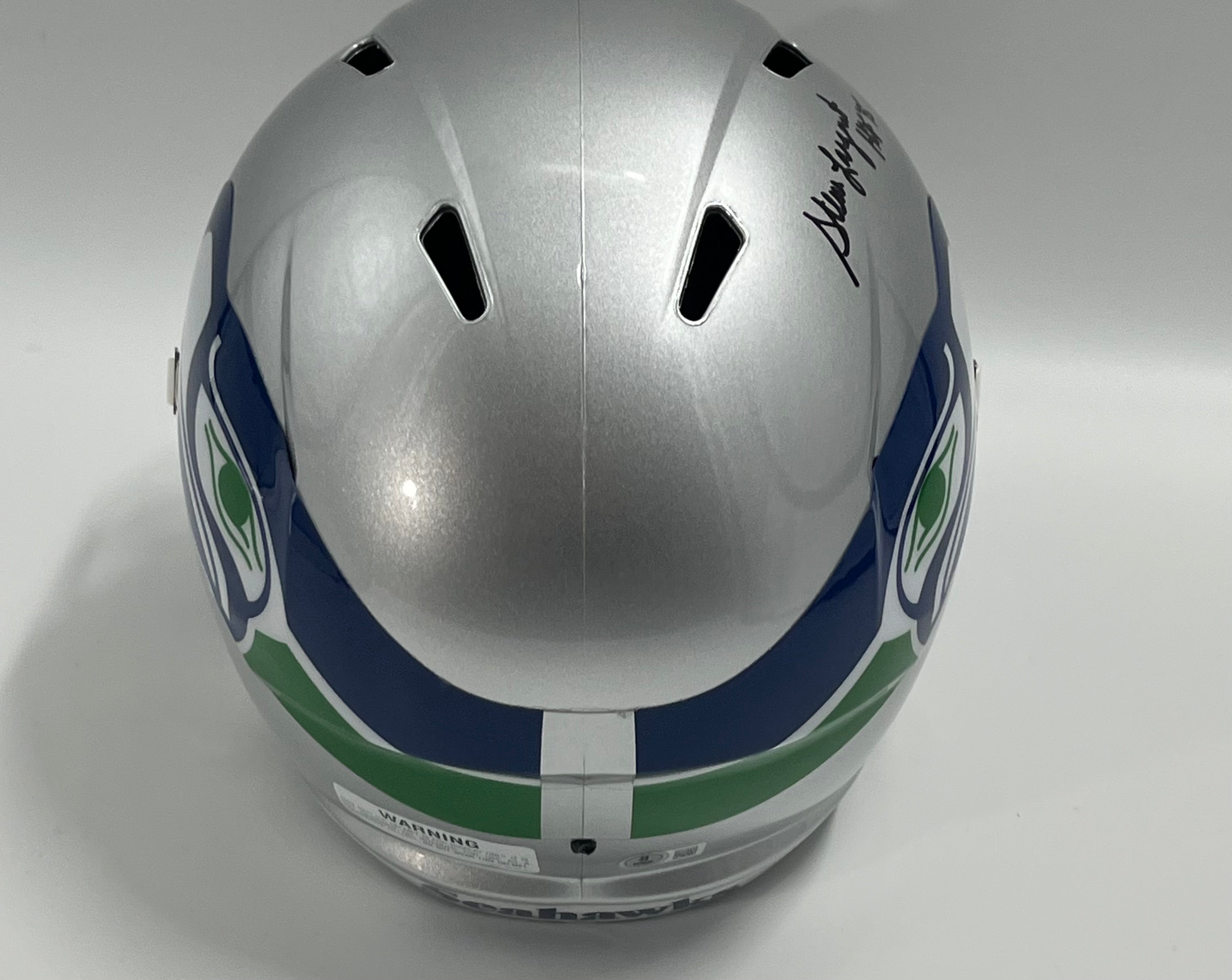 Steve Largent Signed Seahawks FS Speed Helmet Inscr "HOF &