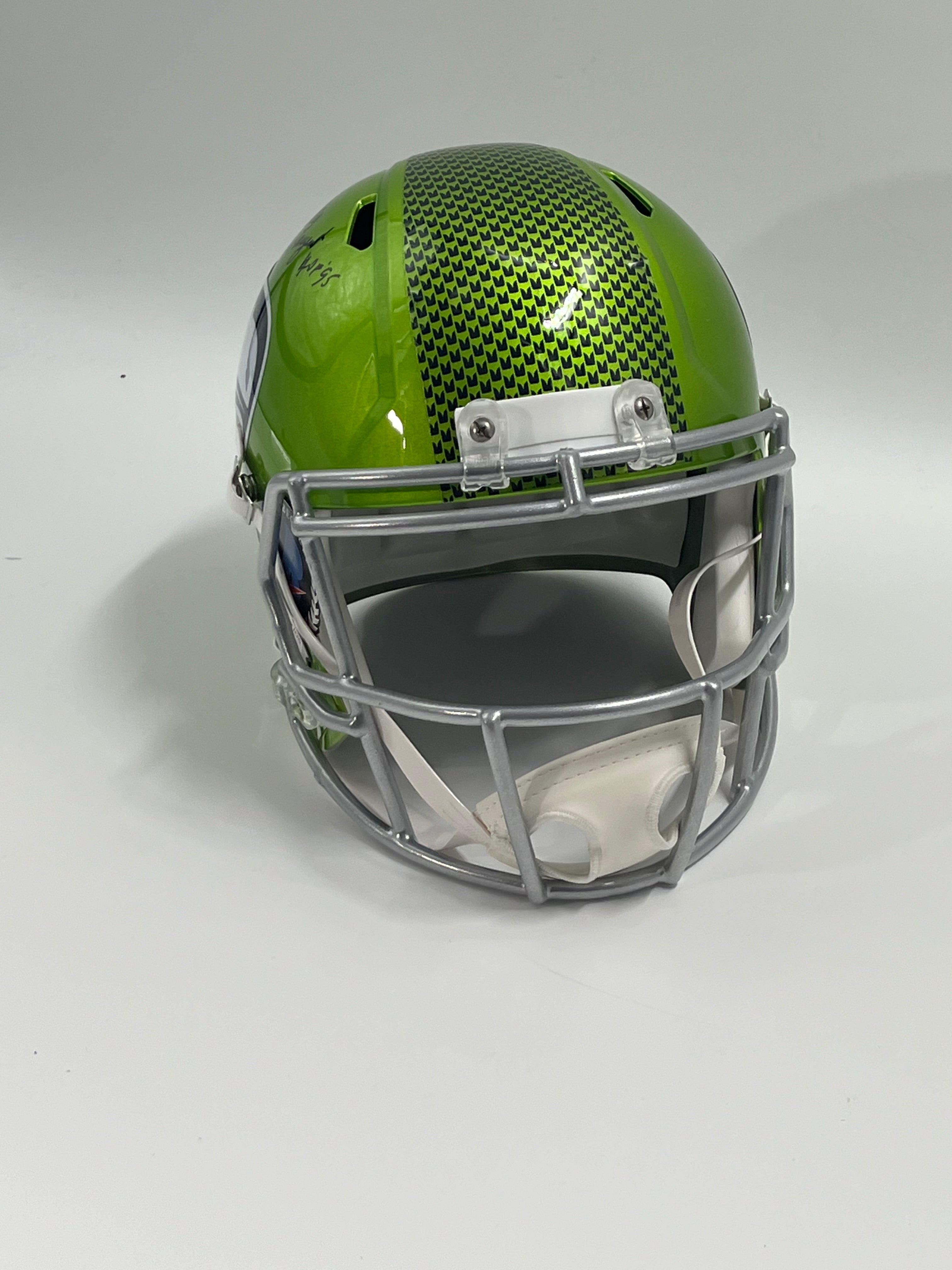 Steve Largent Signed Seahawks FS Flash Atl Spd Helmet Inscr "HOF &