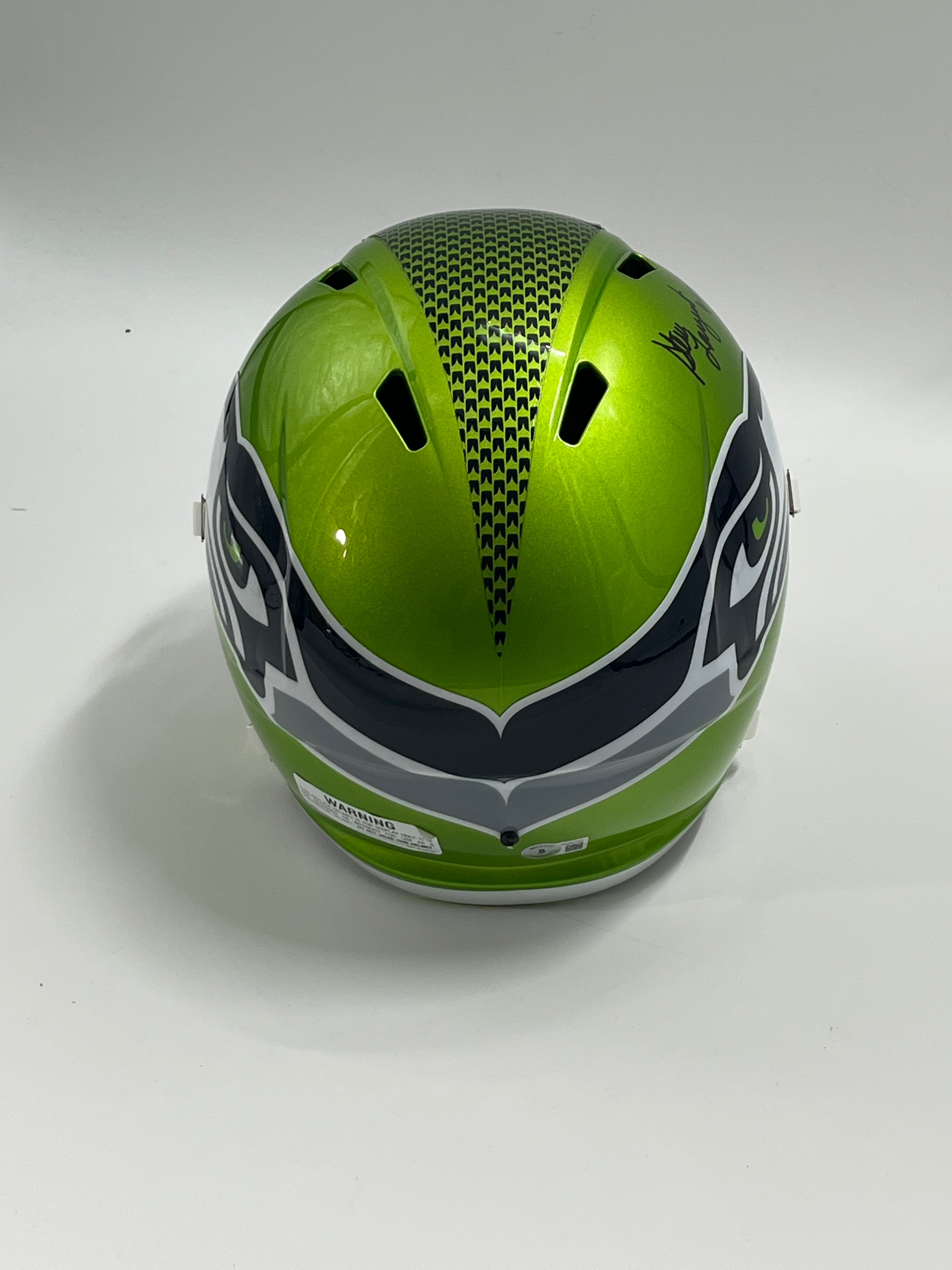 Steve Largent Signed Seahawks FS Flash Atl Spd Helmet Inscr "HOF &