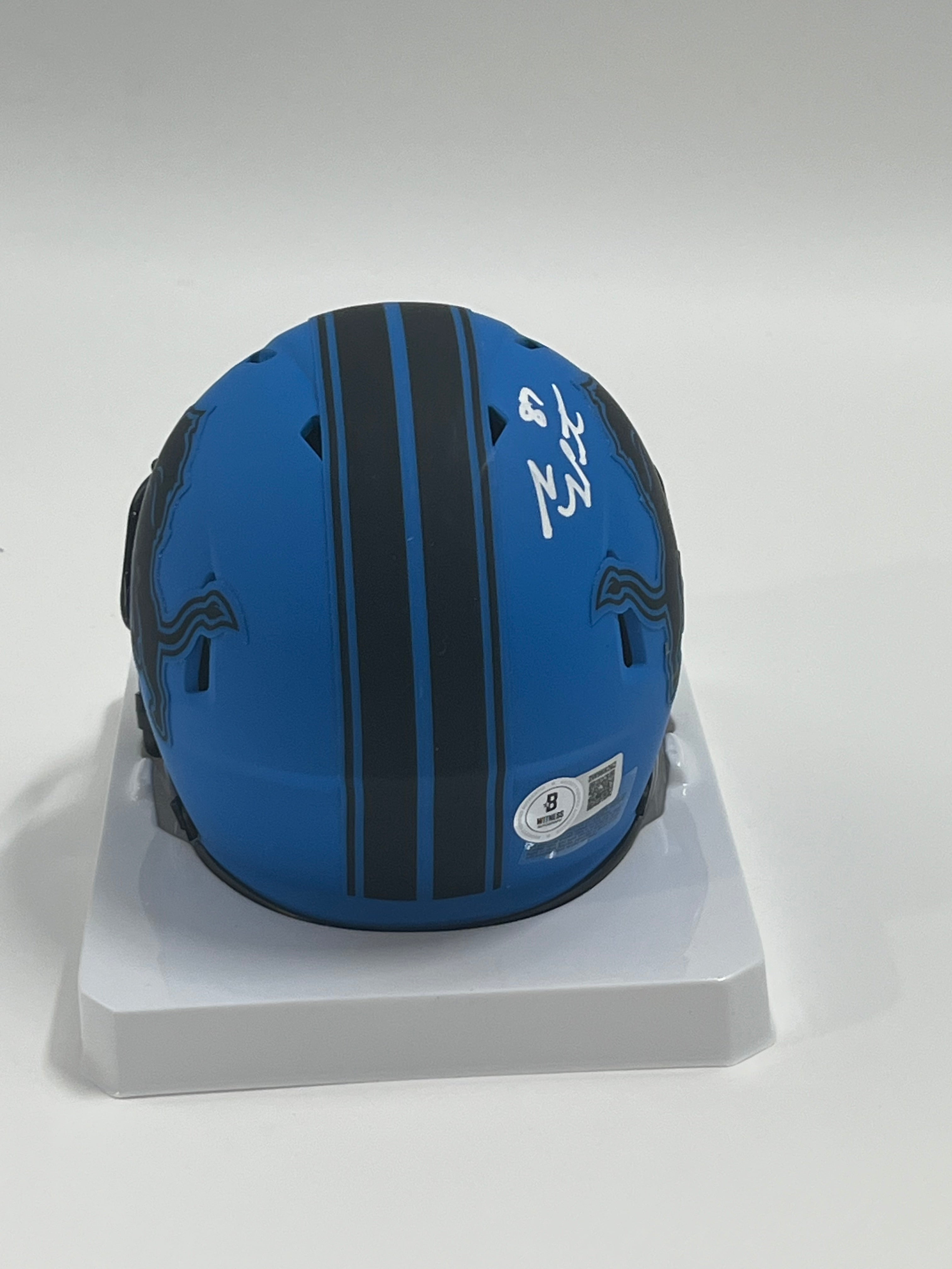 Sam LaPorta Signed Lions Rave Alternate Speed Mini Helmet (Beckett)