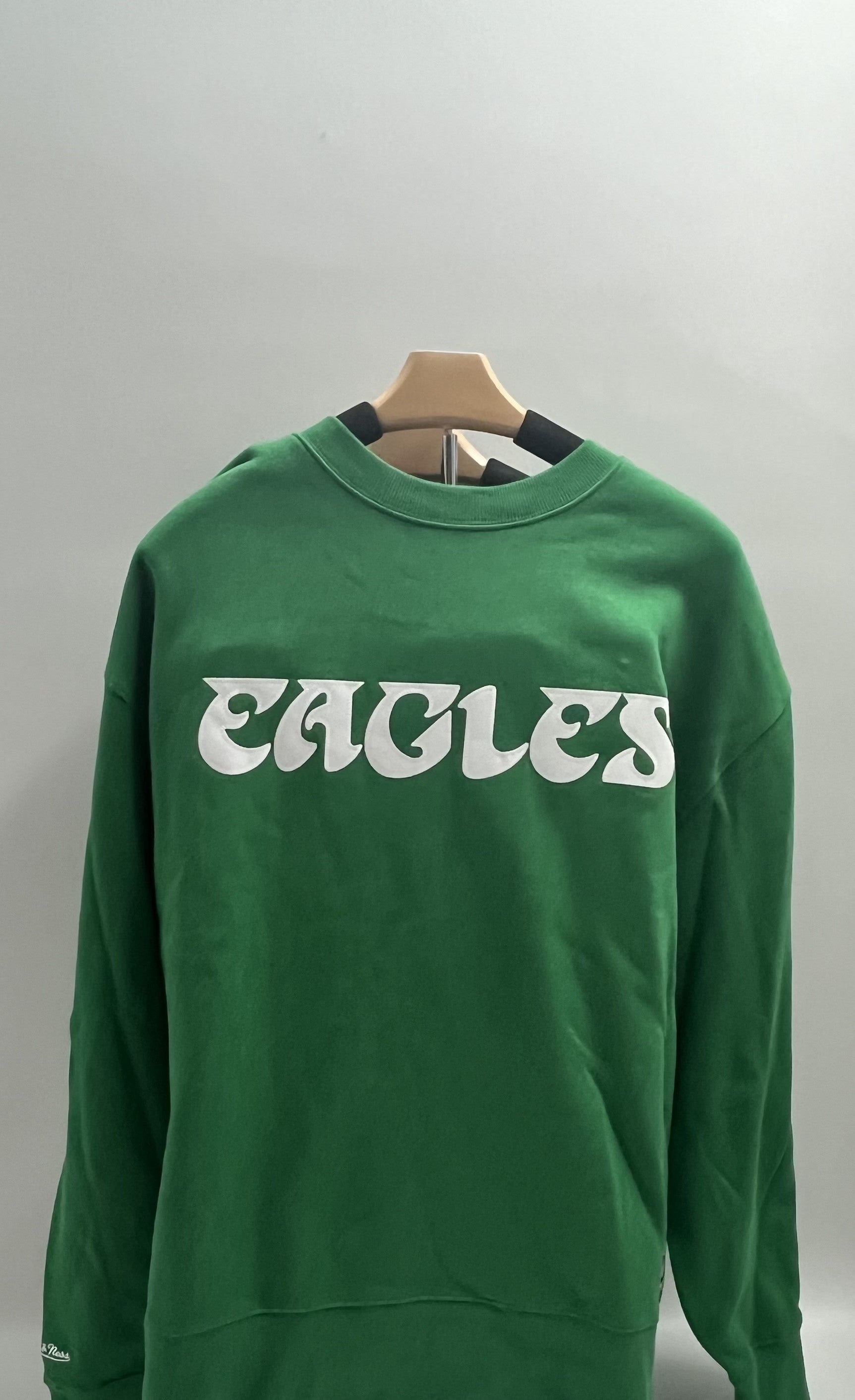 M&N Kelly Green Philadelphia Eagles Vintage Logo Fleece Pullover SS