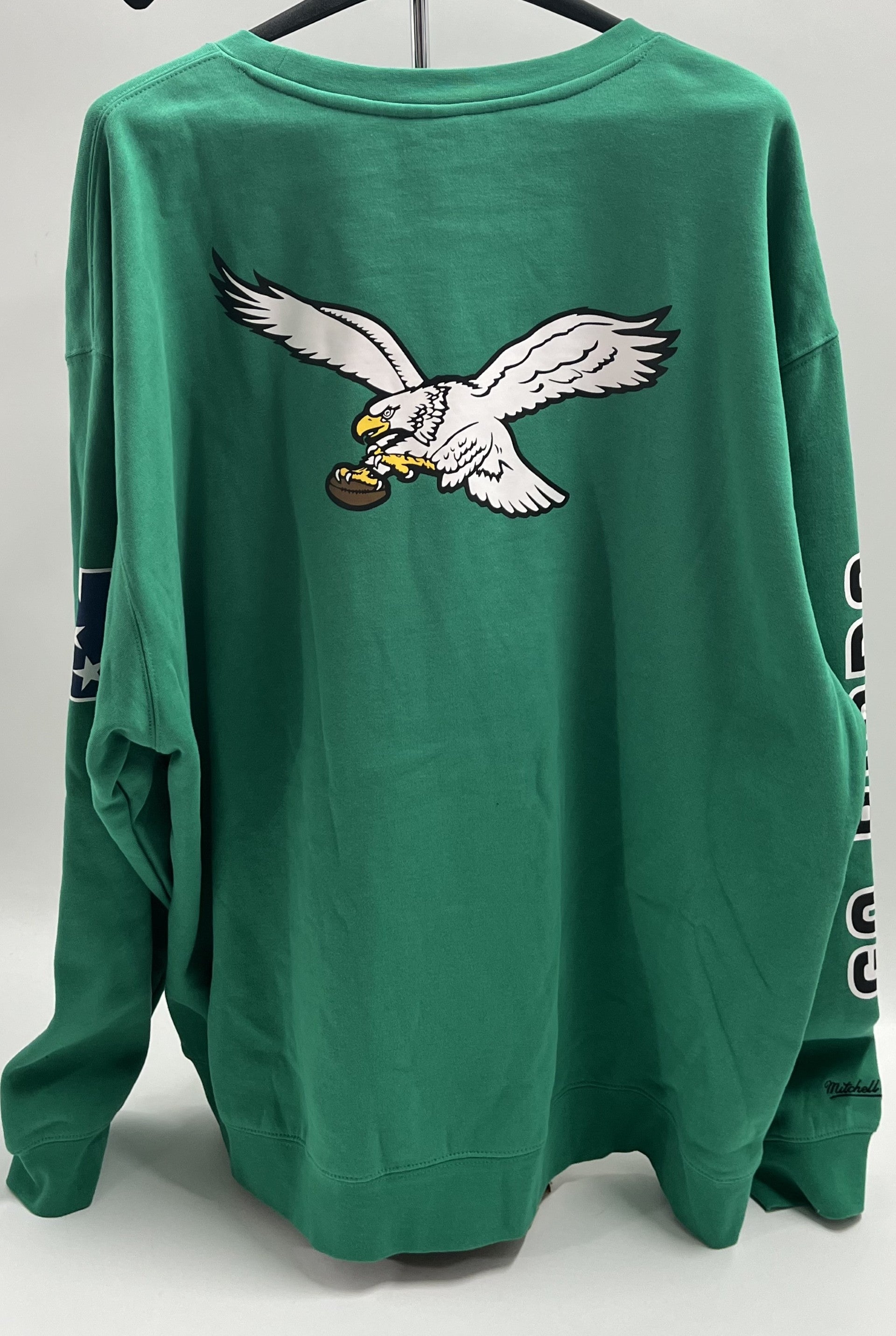 Mitchell & Ness Mens Green Philadelphia Eagles There & Back Fleece Cew