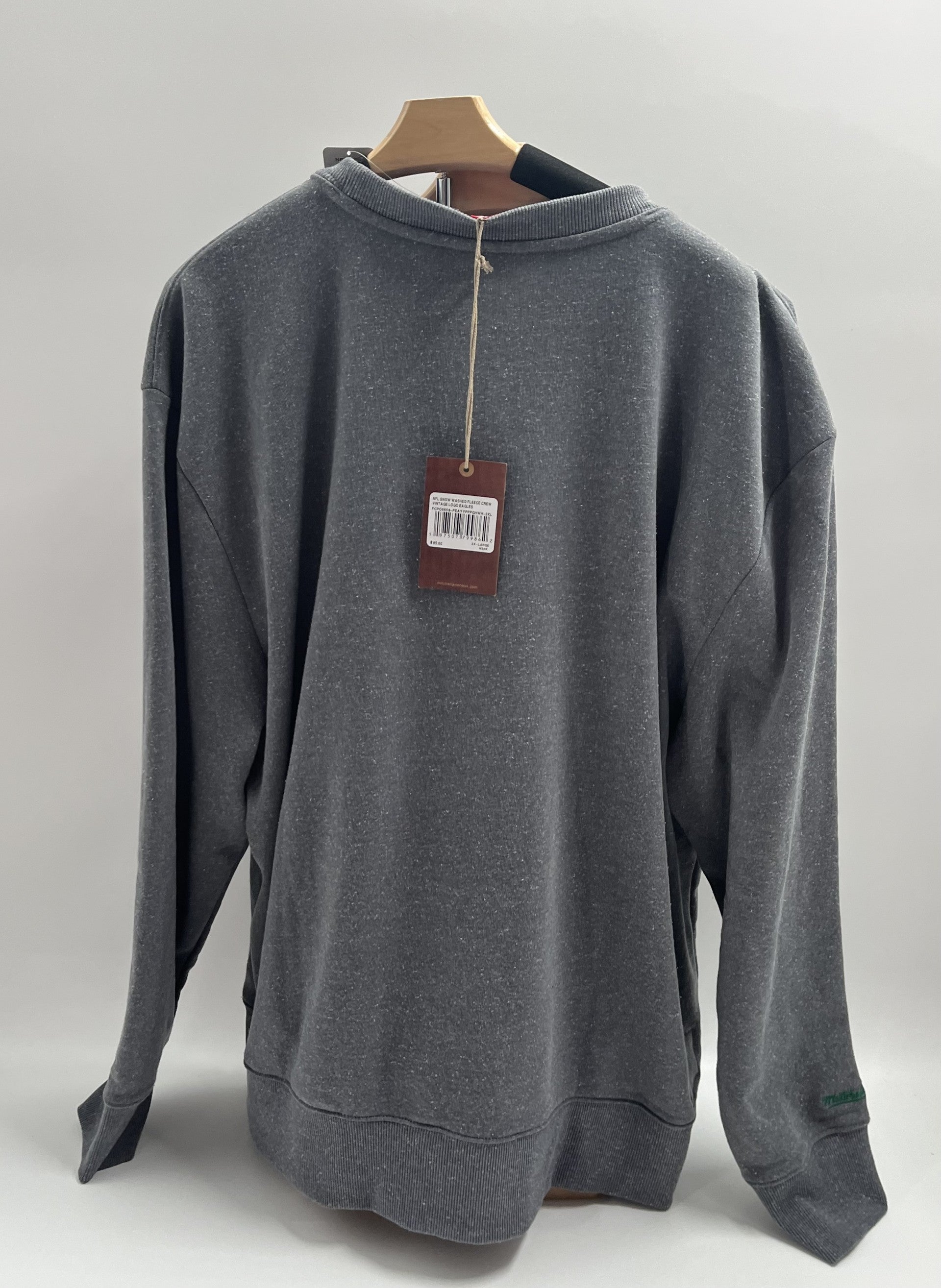 M&N Gray Eagles NFL Snow Washed Fleece Crew Vintage (white) Logo