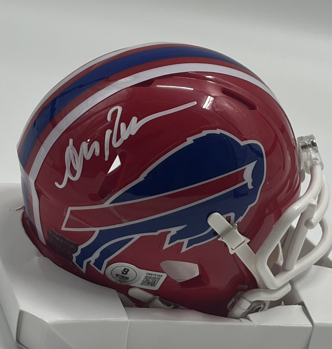 Andre Reed Signed Bills Speed Mini Helmet (Beckett)