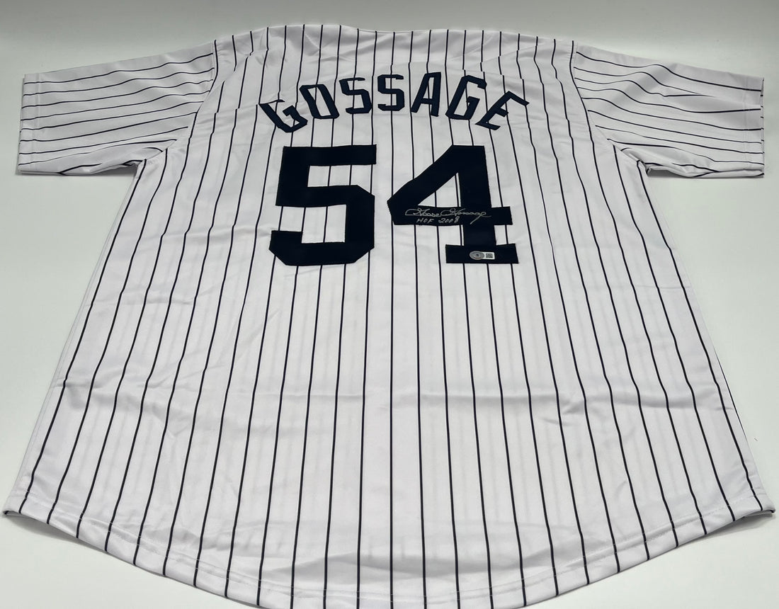 Goose Gossage Signed Jersey Inscribed &quot;HOF 2008&quot;(Pinstripe) (Beckett)