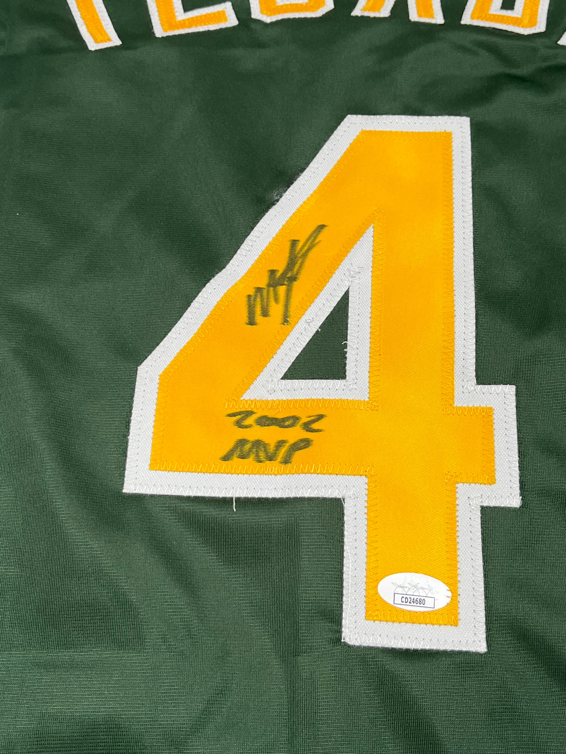 Miguel Tejada Signed Jersey Inscribed &quot;2002 MVP&quot; (JSA)
