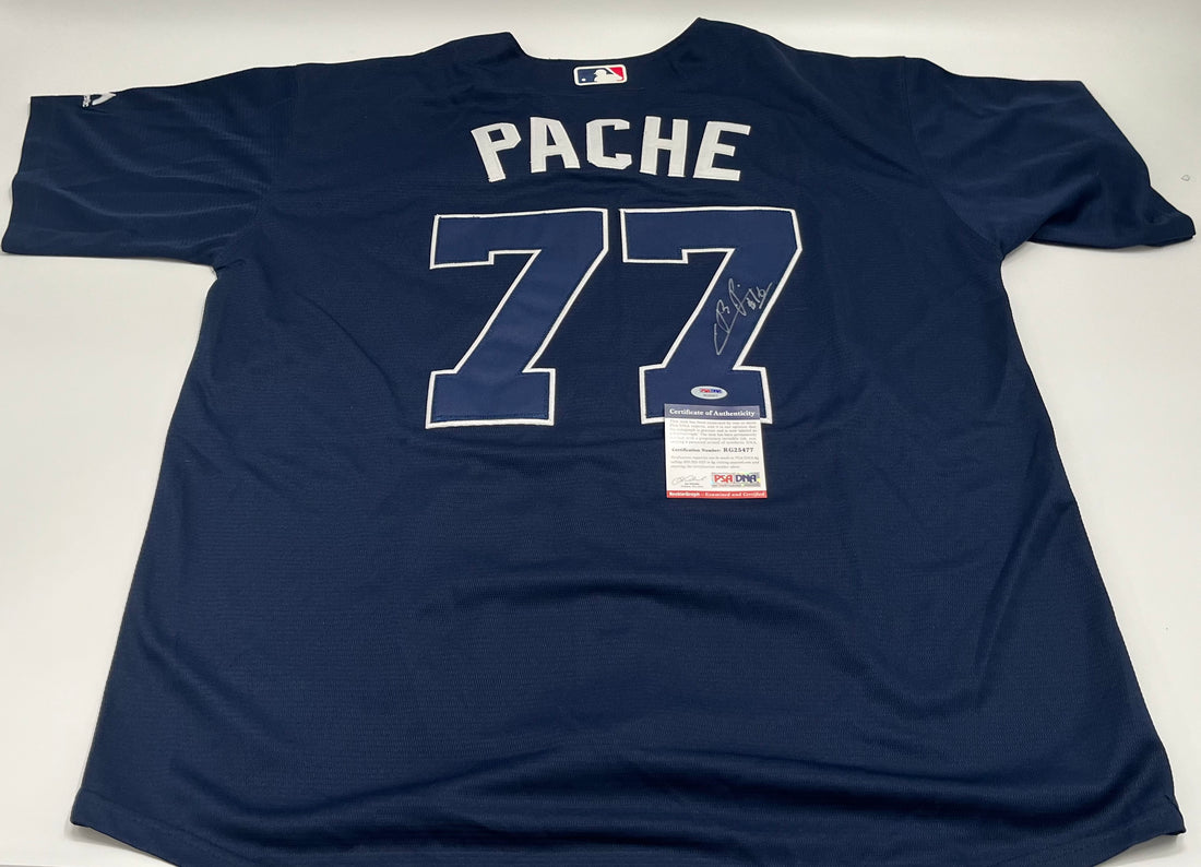 Cristian Pache Signed Braves Majestic Authentic Jersey (PSA)