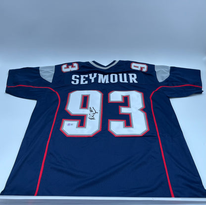 Richard Seymour Signed Jersey Inscr &quot;HOF 22&quot; (Beckett)