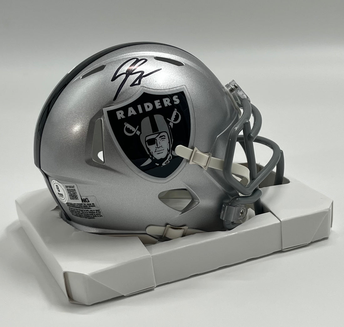 Geno Smith Signed Raiders Speed Mini Helmet (Beckett)