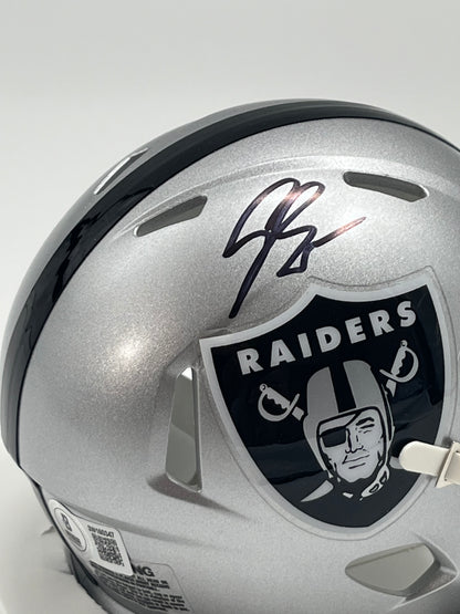 Geno Smith Signed Raiders Speed Mini Helmet (Beckett)