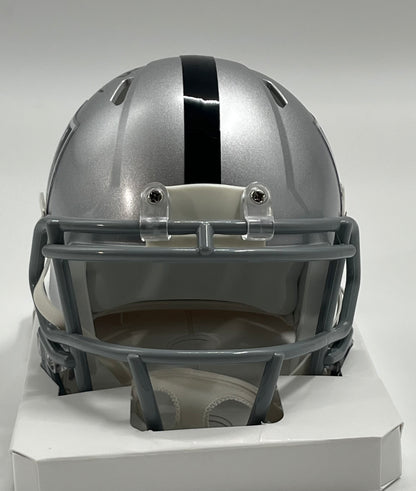 Geno Smith Signed Raiders Speed Mini Helmet (Beckett)