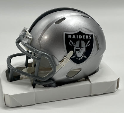 Geno Smith Signed Raiders Speed Mini Helmet (Beckett)