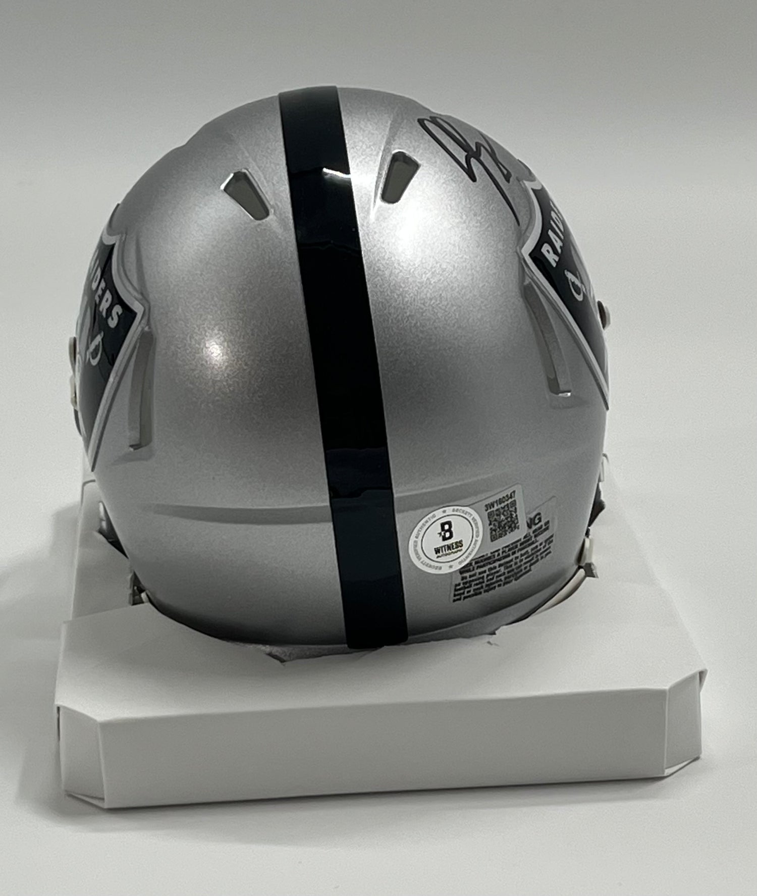 Geno Smith Signed Raiders Speed Mini Helmet (Beckett)