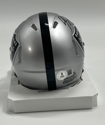 Geno Smith Signed Raiders Speed Mini Helmet (Beckett)