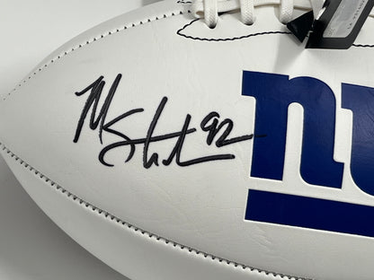 Michael Strahan Signed Giants Logo Football (Beckett)
