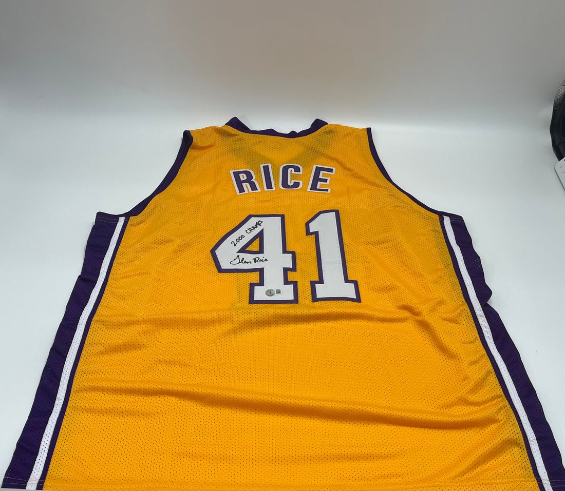 Glen Rice Signed Custom Jersey Inscribed &quot;2000 Champs&quot; (Beckett)
