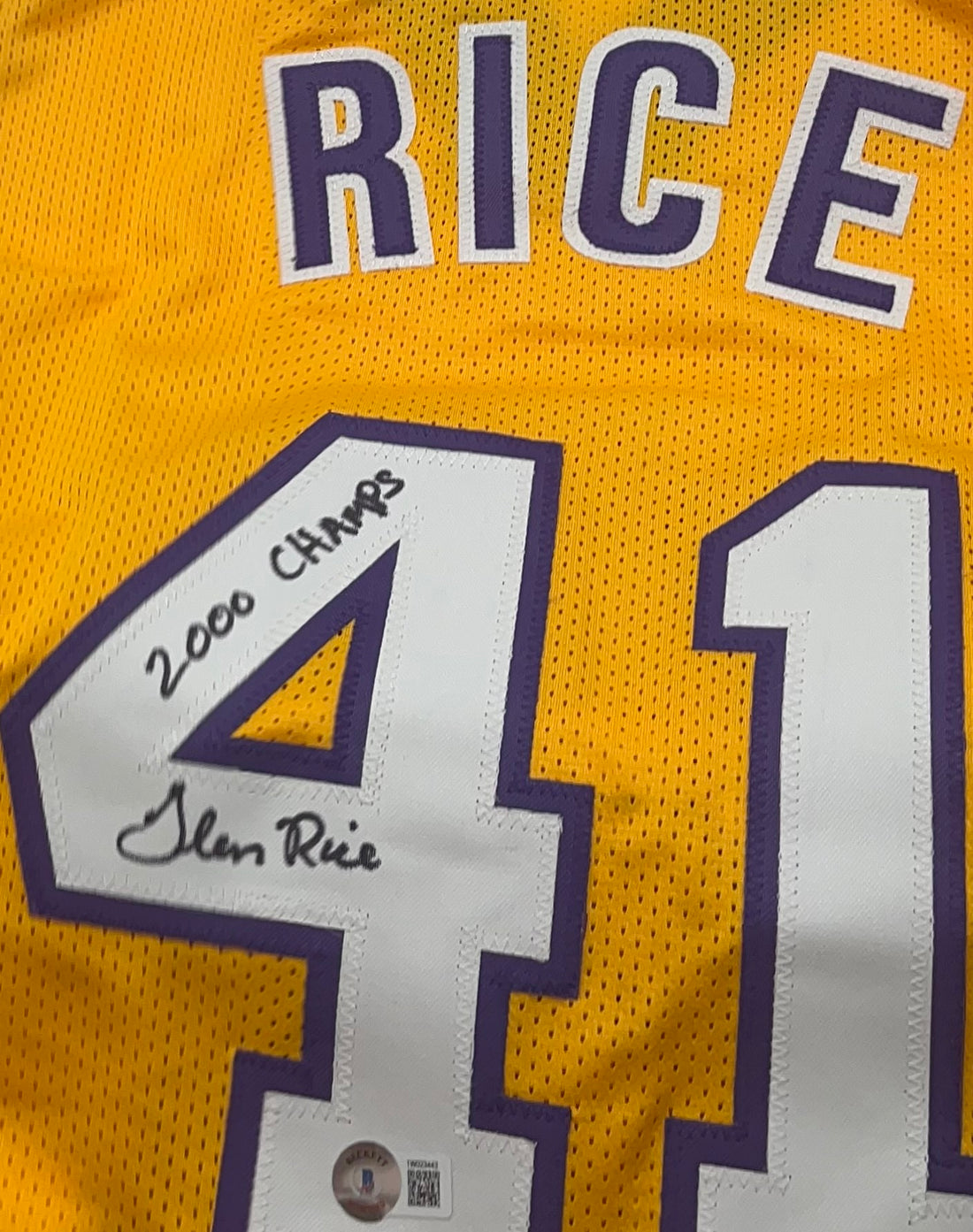 Glen Rice Signed Custom Jersey Inscribed &quot;2000 Champs&quot; (Beckett)