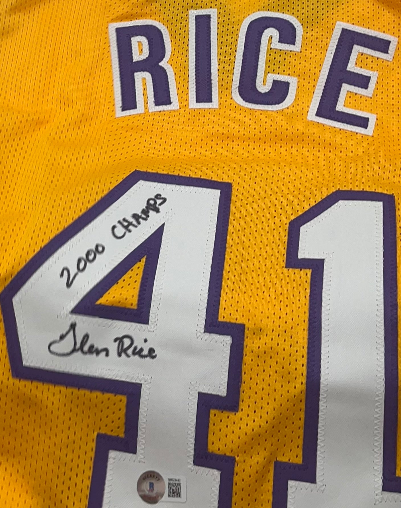 Glen Rice Signed Custom Jersey Inscribed &quot;2000 Champs&quot; (Beckett)