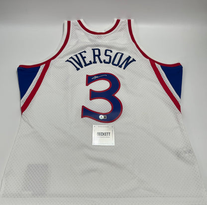 Allen Iverson Signed 76ers 96/97 White M&amp;N HWC Swgmn Jersey (White)
