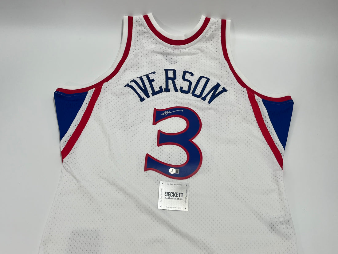 Allen Iverson Signed 76ers 96/97 White M&amp;N HWC Swgmn Jersey (White)