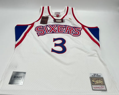 Allen Iverson Signed 76ers 96/97 White M&amp;N HWC Swgmn Jersey (White)