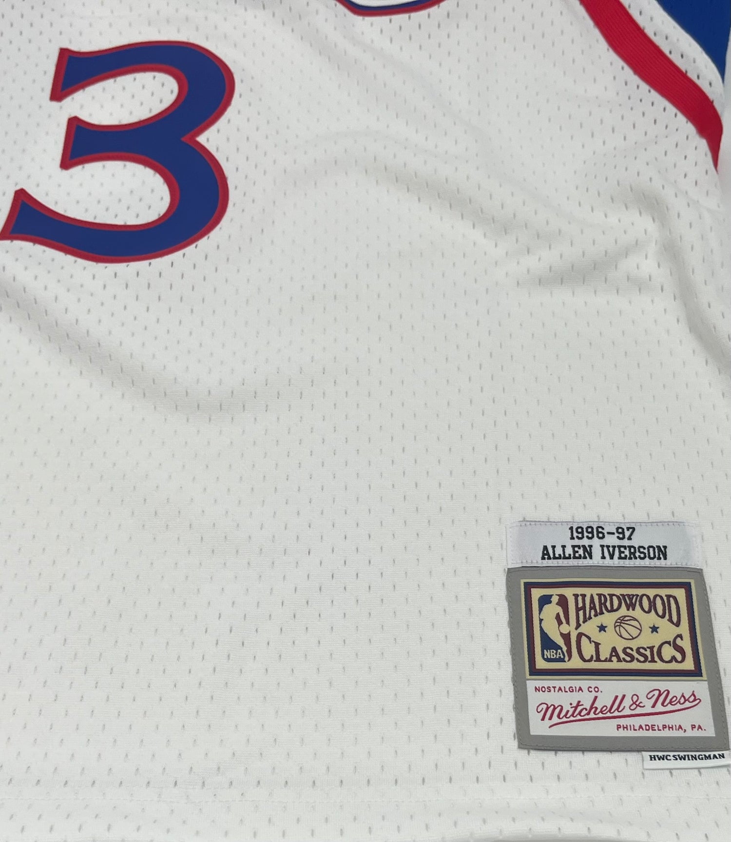 Allen Iverson Signed 76ers 96/97 White M&amp;N HWC Swgmn Jersey (White)