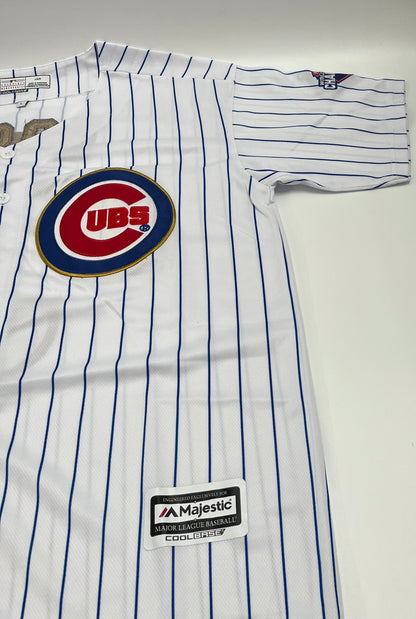 David Ross Signed Cubs Majestic Jersey W/ 2016 World Series Patch (Beckett)