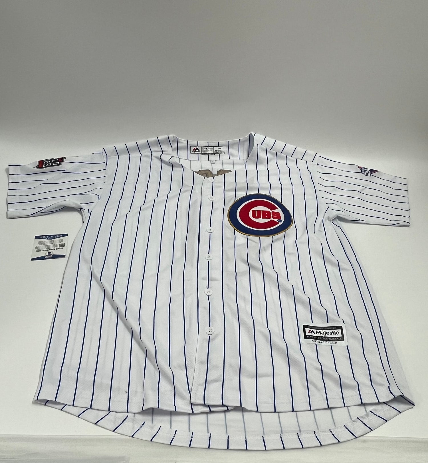David Ross Signed Cubs Majestic Jersey W/ 2016 World Series Patch (Beckett)