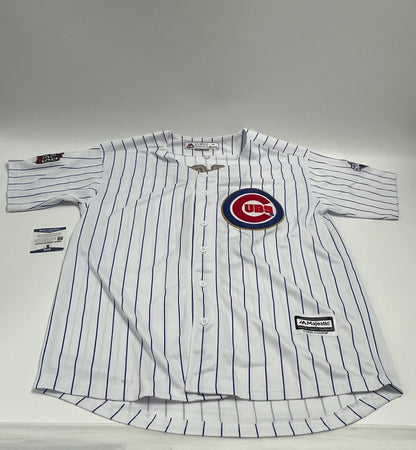 David Ross Signed Cubs Majestic Jersey W/ 2016 World Series Patch (Beckett)