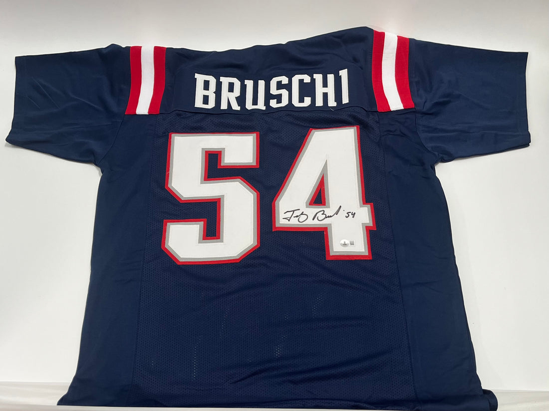 Tedy Bruschi Signed Custom Jersey (Beckett)