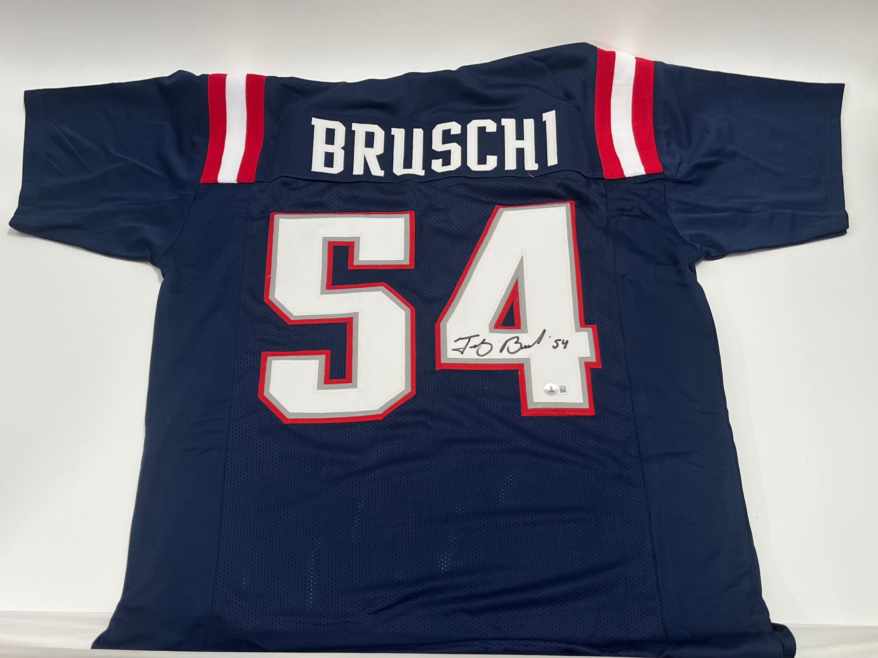 Tedy Bruschi Signed Custom Jersey (Beckett)
