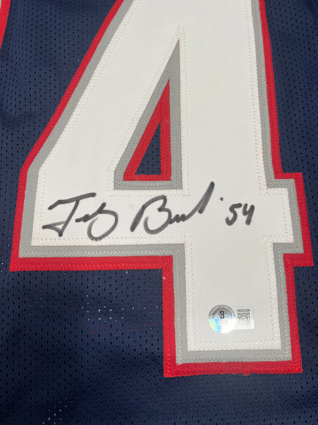 Tedy Bruschi Signed Custom Jersey (Beckett)