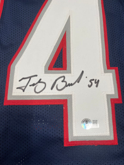 Tedy Bruschi Signed Custom Jersey (Beckett)