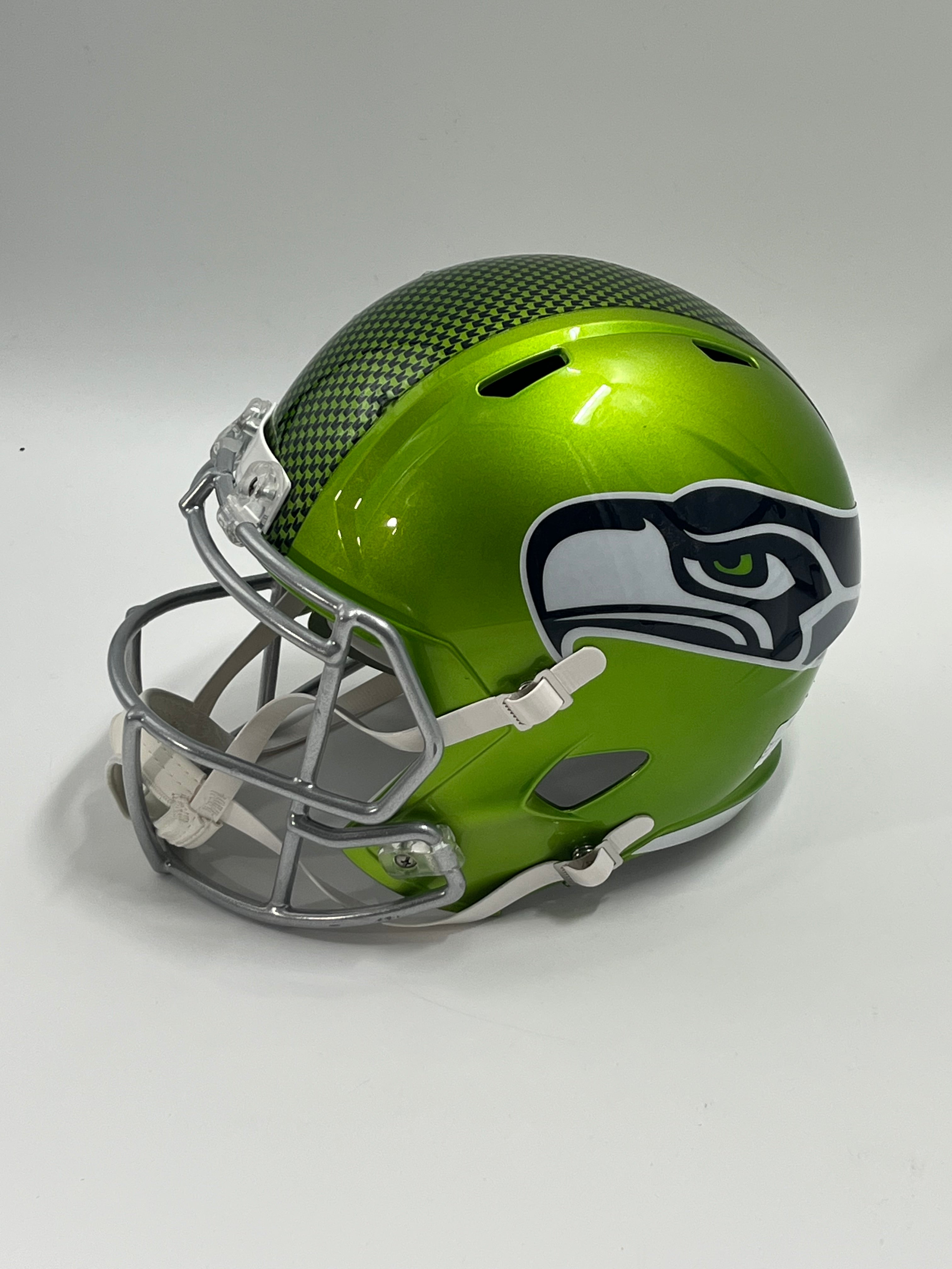 Steve Largent Signed Seahawks FS Flash Atl Spd Helmet Inscr &quot;HOF &