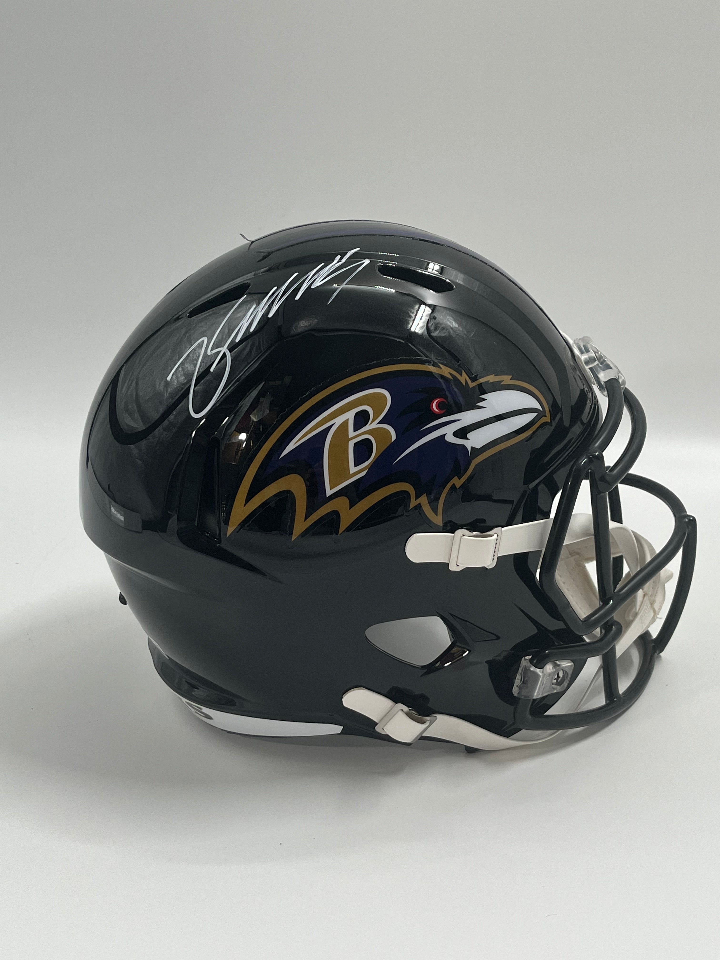 Zay Flowers Signed Ravens Full-Size Speed Helmet (Beckett)