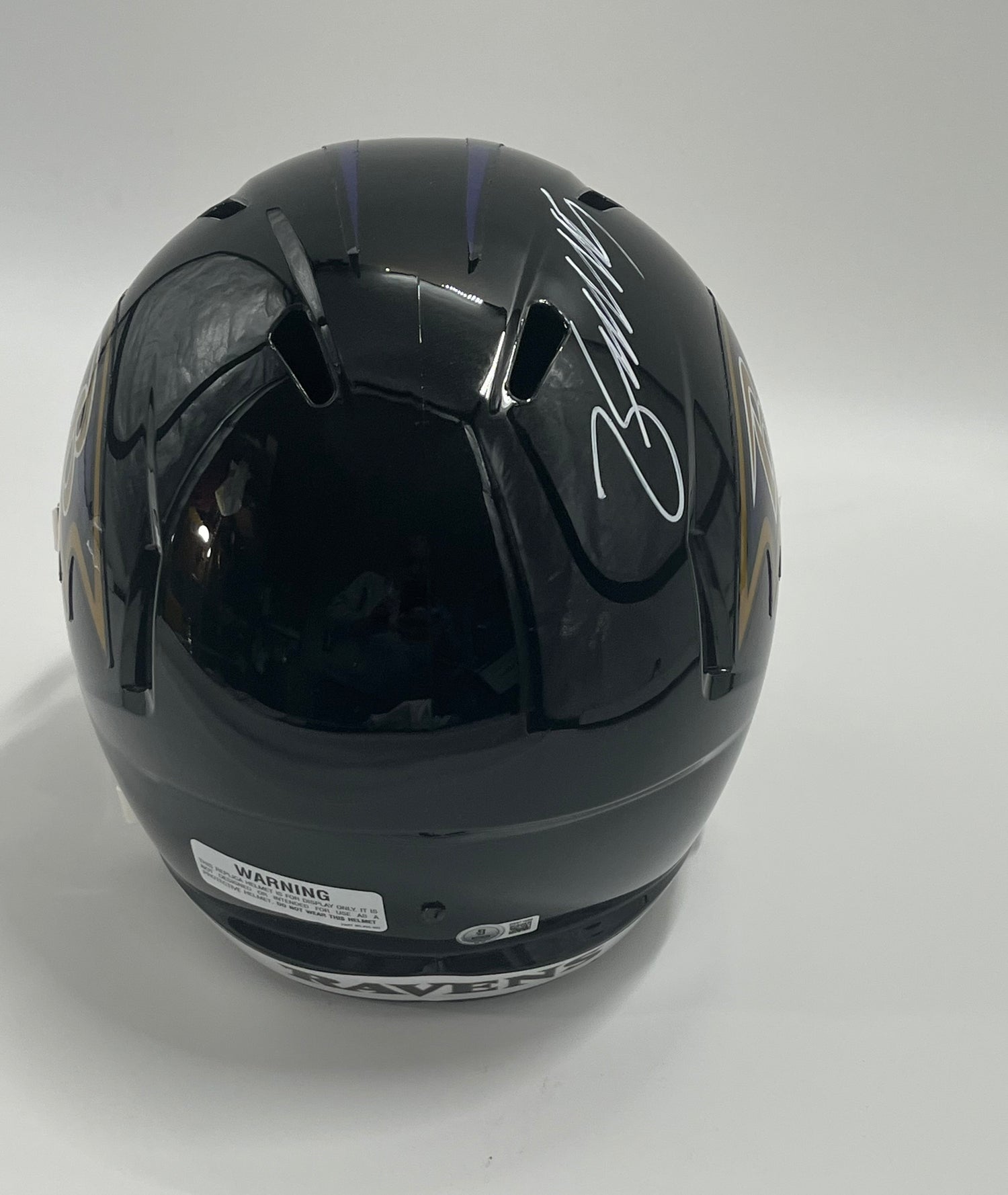 Zay Flowers Signed Ravens Full-Size Speed Helmet (Beckett)