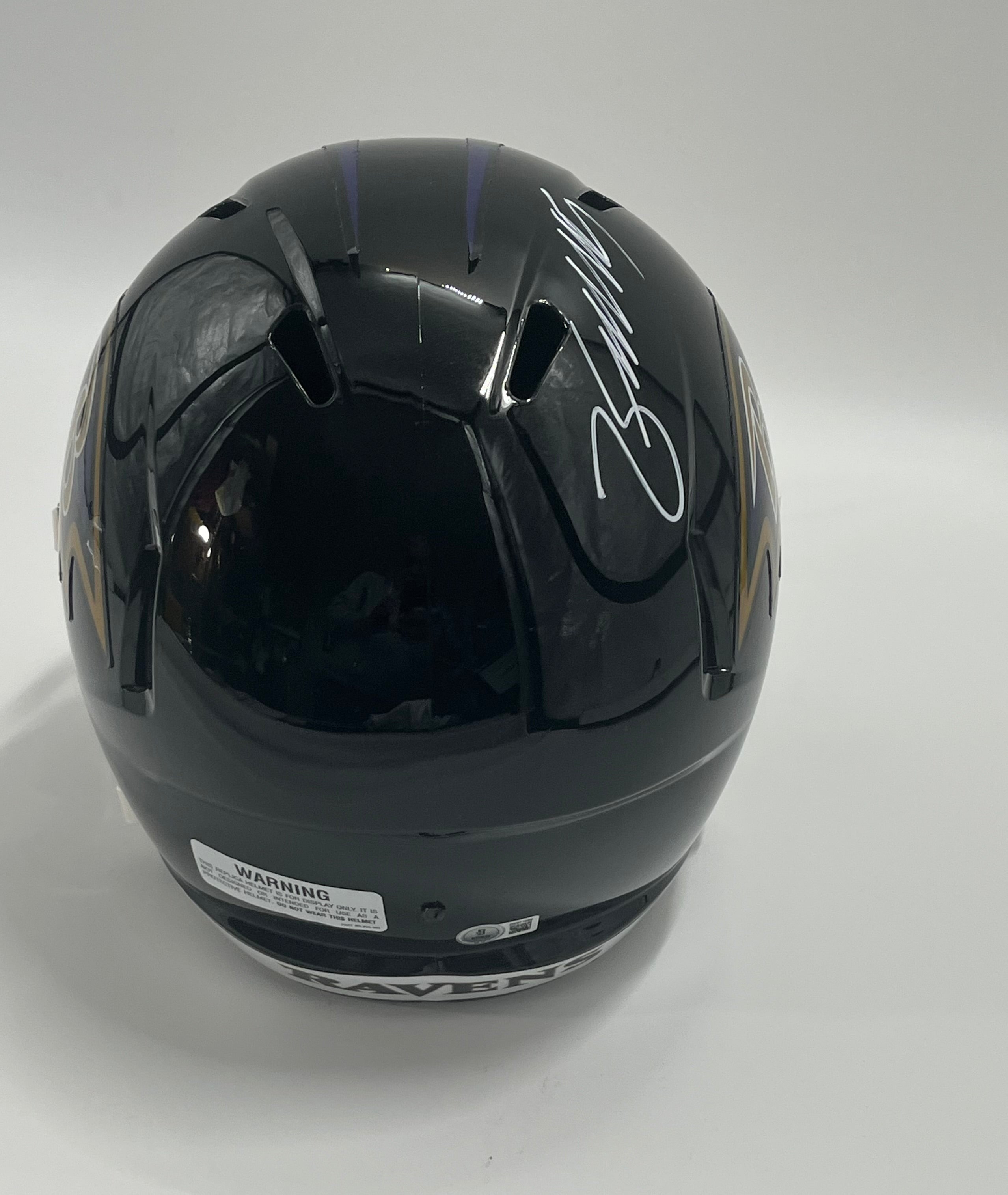 Zay Flowers Signed Ravens Full-Size Speed Helmet (Beckett)