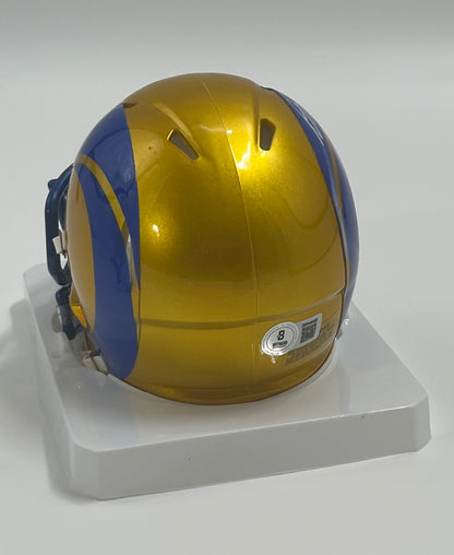 Davante Adams Signed Rams Flash Alternate Speed Mini Helmet (Beckett)
