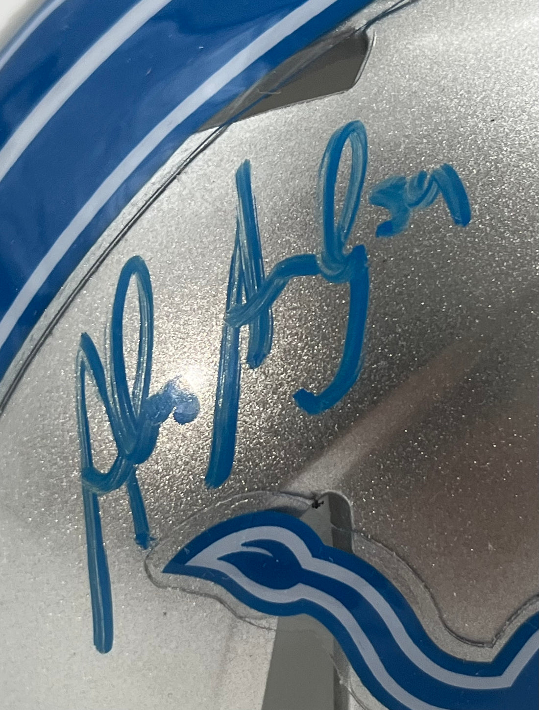 Alex Anzalone Signed Lions Speed Mini Helmet (Beckett)