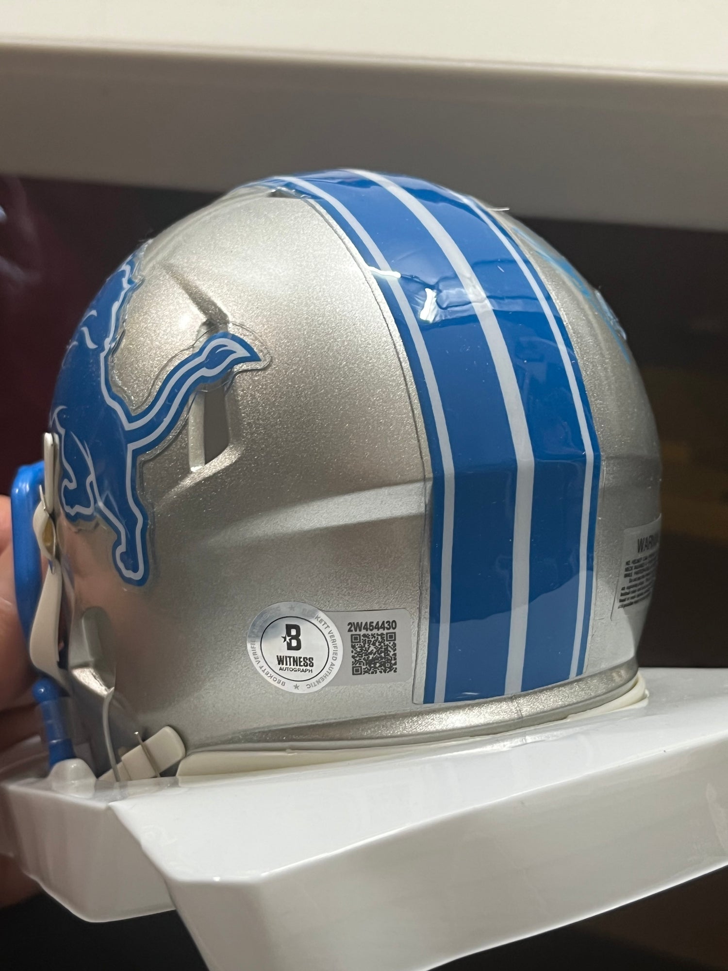 Alex Anzalone Signed Lions Speed Mini Helmet (Beckett)