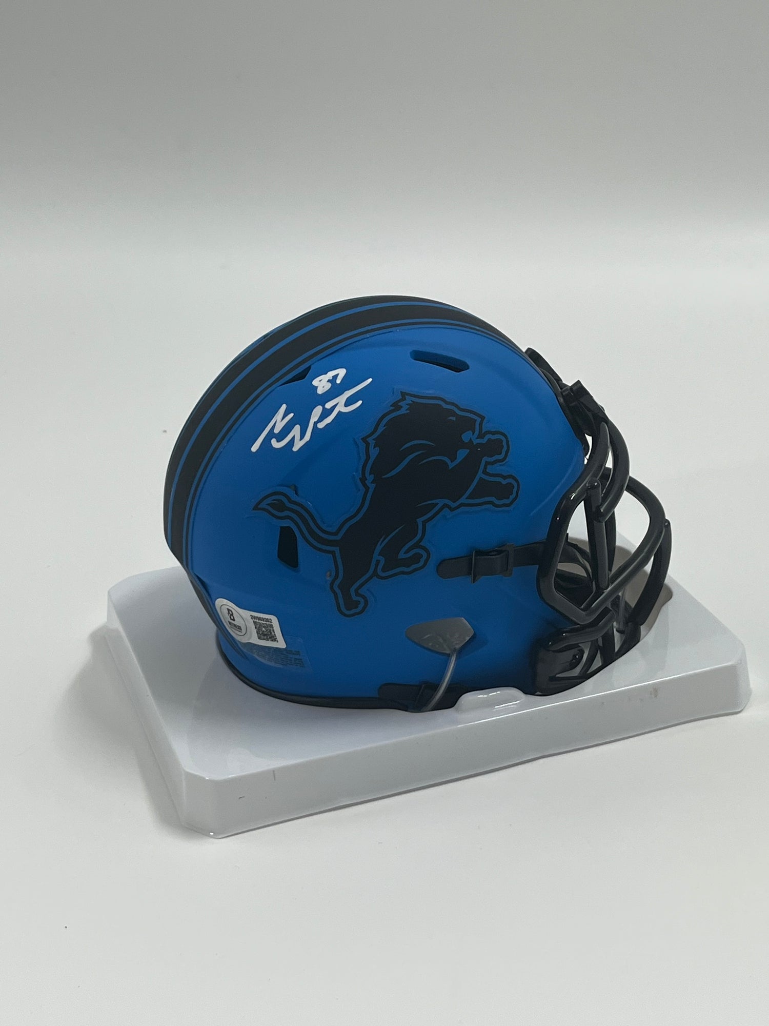 Sam LaPorta Signed Lions Rave Alternate Speed Mini Helmet (Beckett)