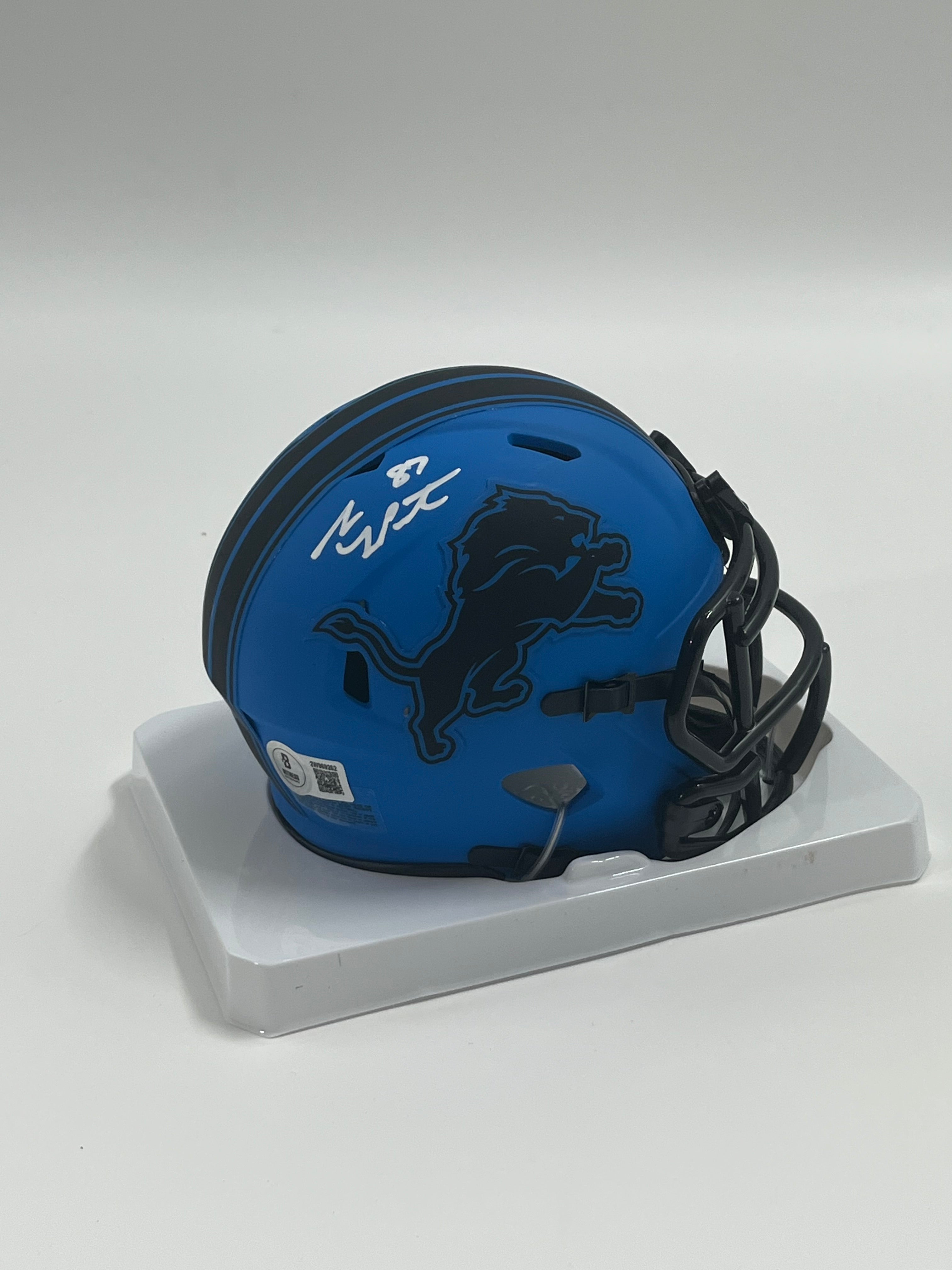 Sam LaPorta Signed Lions Rave Alternate Speed Mini Helmet (Beckett)