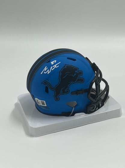 Sam LaPorta Signed Lions Rave Alternate Speed Mini Helmet (Beckett)