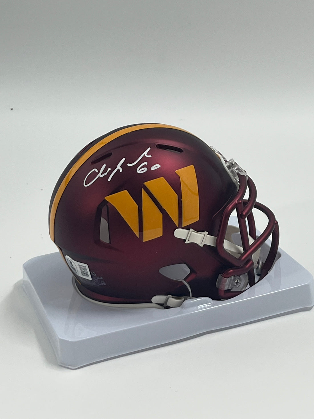Chris Samuels Signed Commanders Speed Mini Helmet (Beckett)