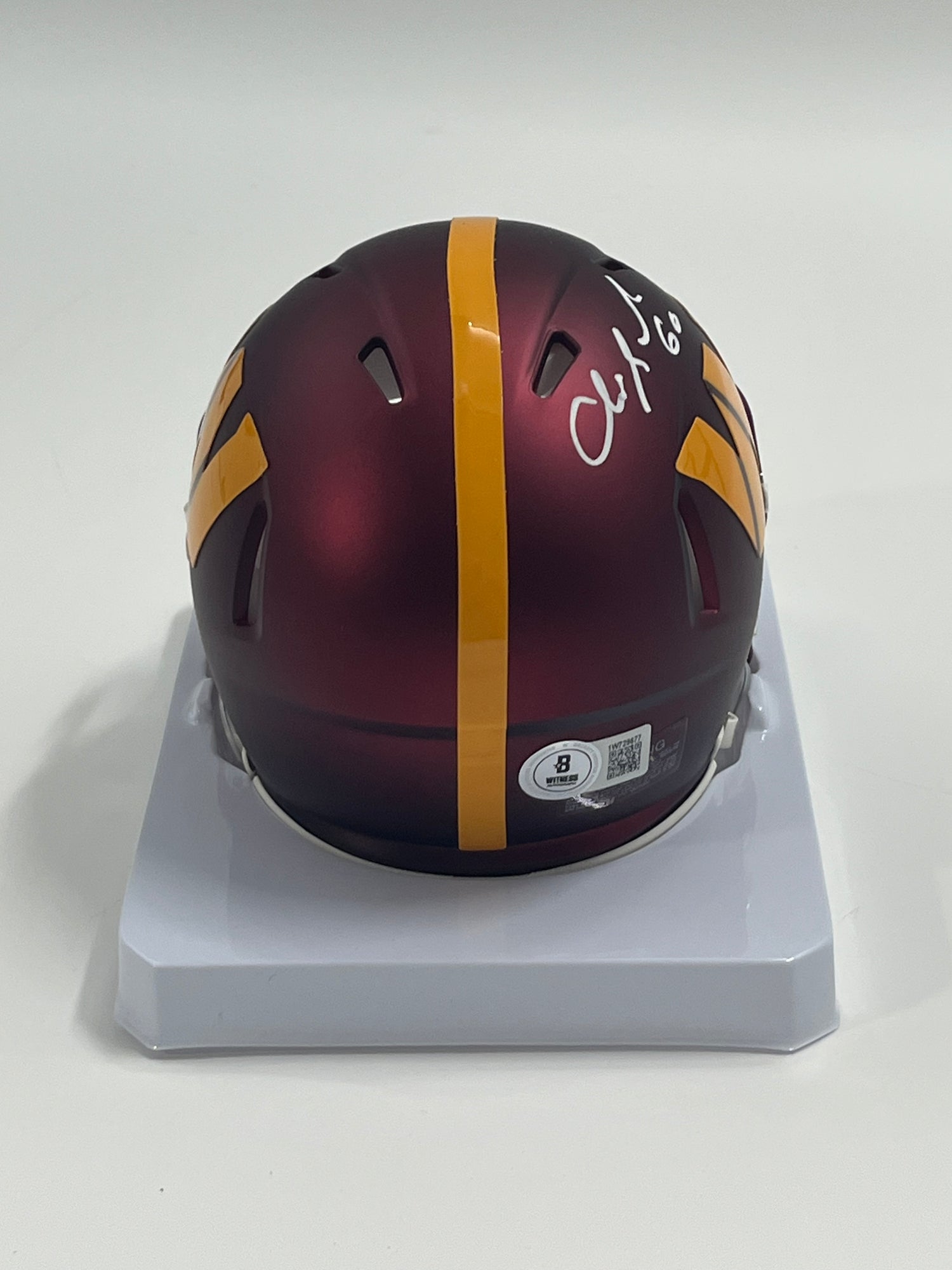 Chris Samuels Signed Commanders Speed Mini Helmet (Beckett)