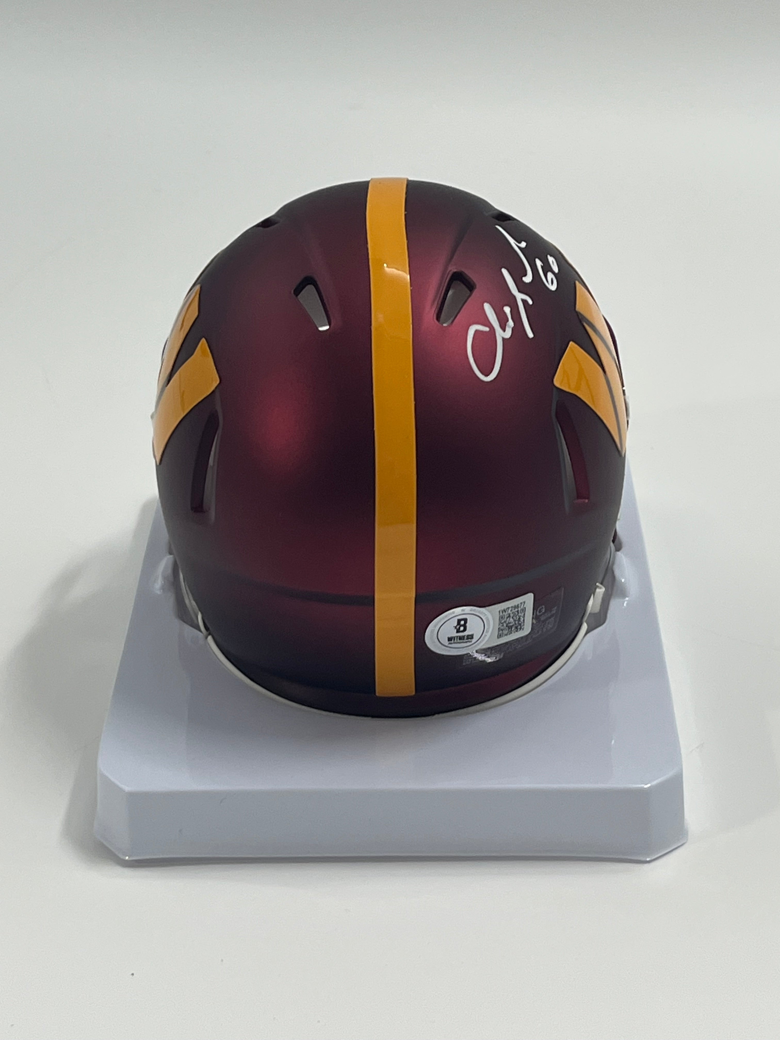 Chris Samuels Signed Commanders Speed Mini Helmet (Beckett)